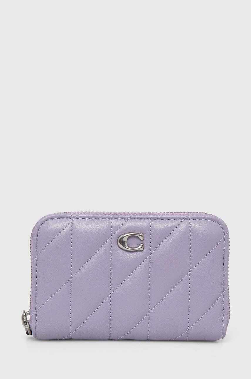 Coach portofel de piele femei, culoarea violet