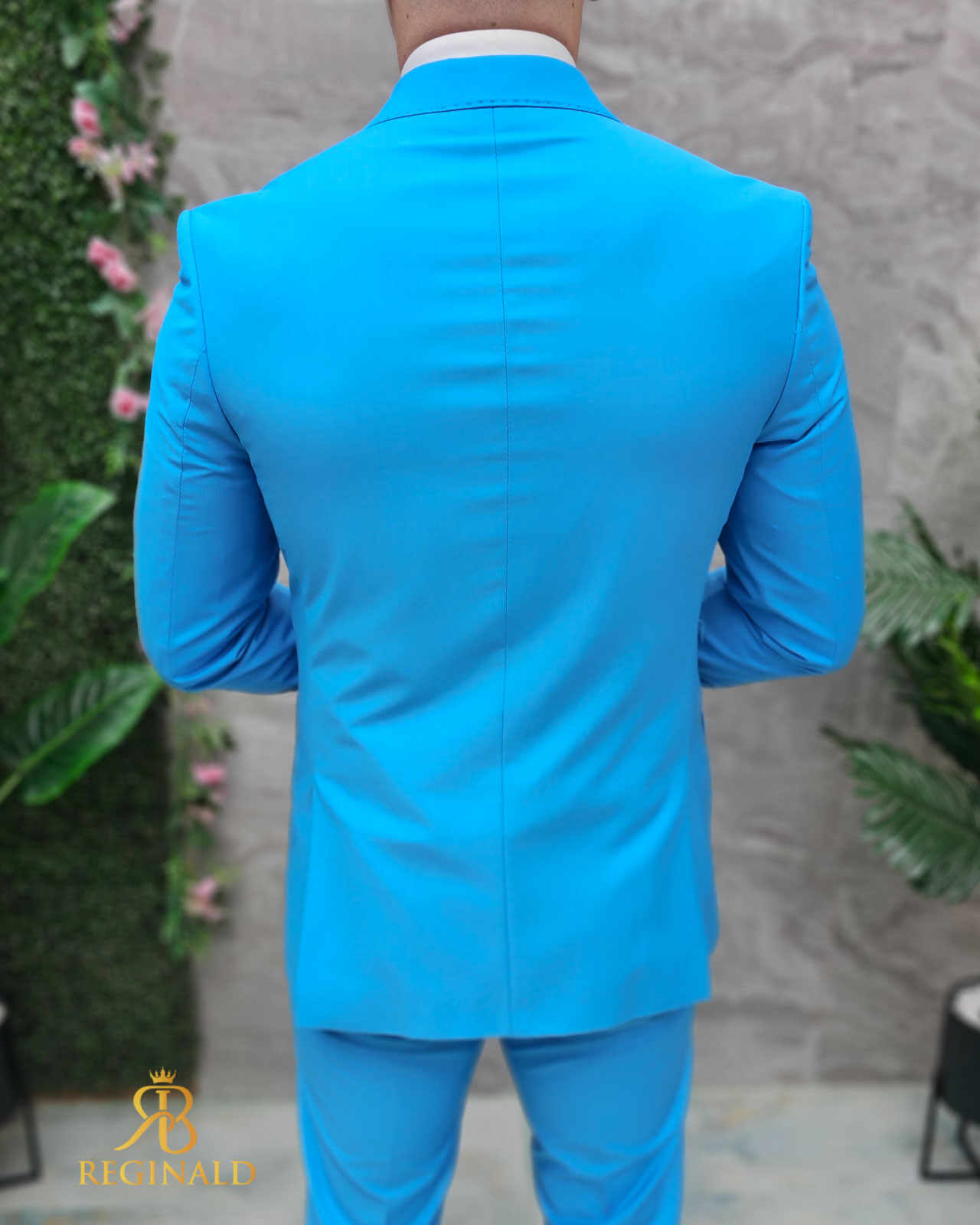 Costum de barbati bleu: Sacou si Pantalon - C4666