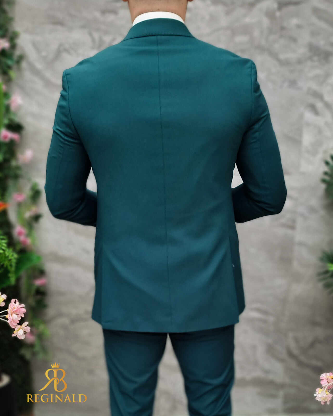 Costum de bărbați Verde: Sacou, Vesta si Pantalon - C4688
