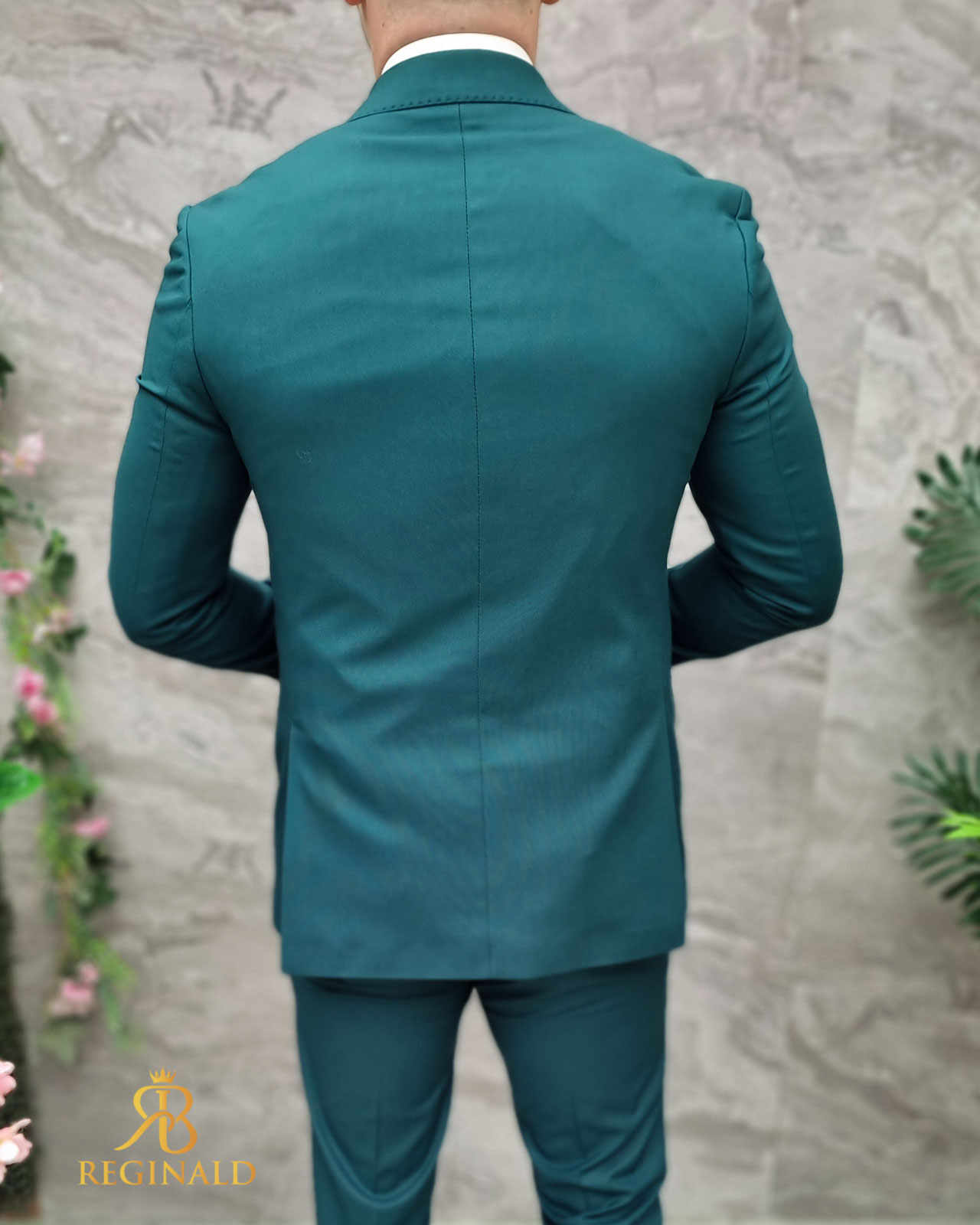 Costum de bărbați Verde: Sacou, Vesta si Pantalon - C4694