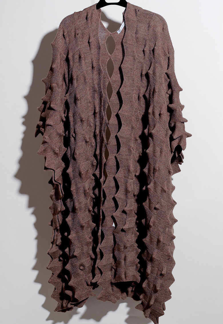 Cardigan de lana merinos cu aspect texturat Lucie
