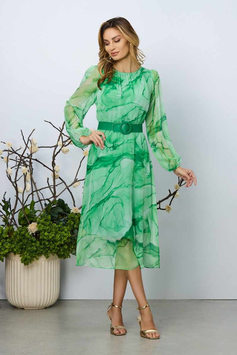 Rochie eleganta Saraia Verde Multi