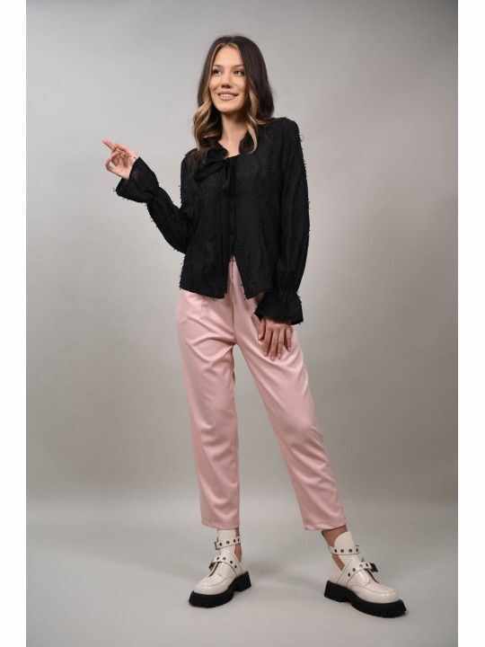 PANTALONI STIL BARBATESC CU DUNGI CAMINO TALIE UNICA Baby Pink