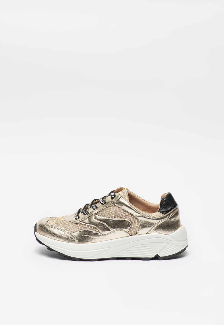 Pantofi sport cu garnituri metalizate de piele ecologica
