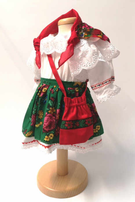 Costum Traditional Fetite Verde 4 piese (1-6 ani )