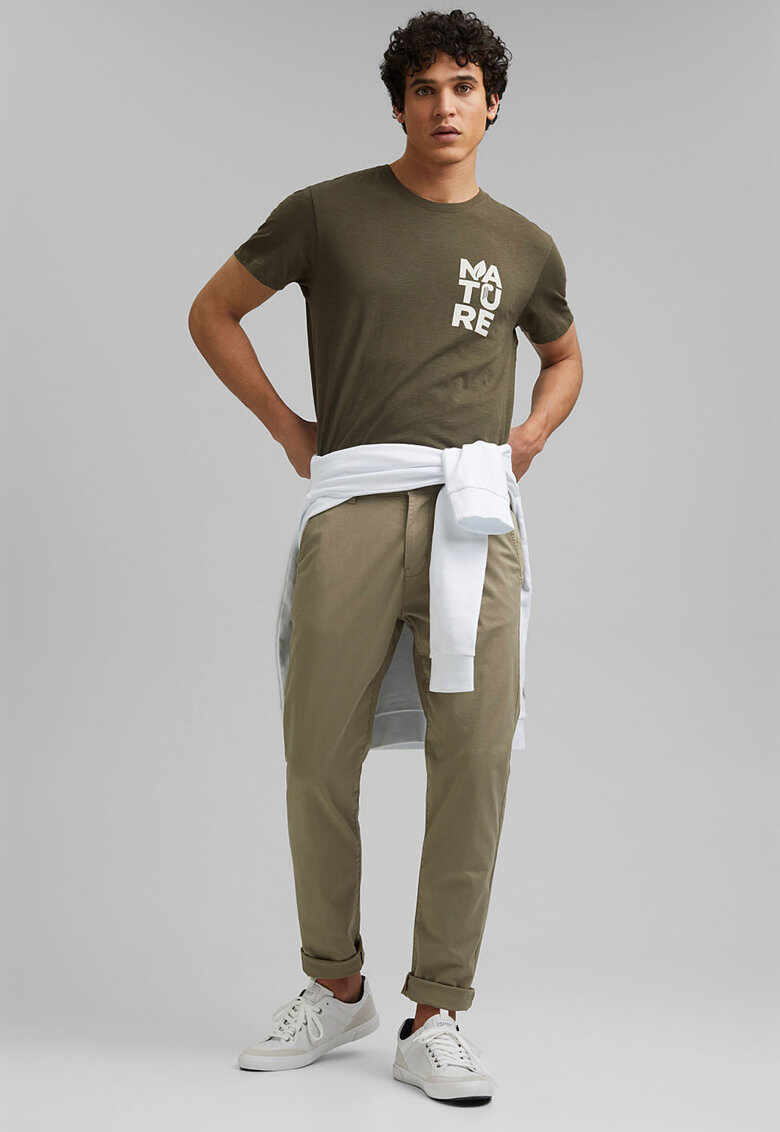 Pantaloni chino slim fit din amestec de bumbac organic