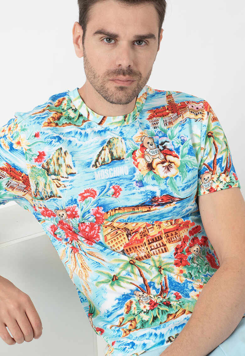 Tricou de plaja cu imprimeu tropical