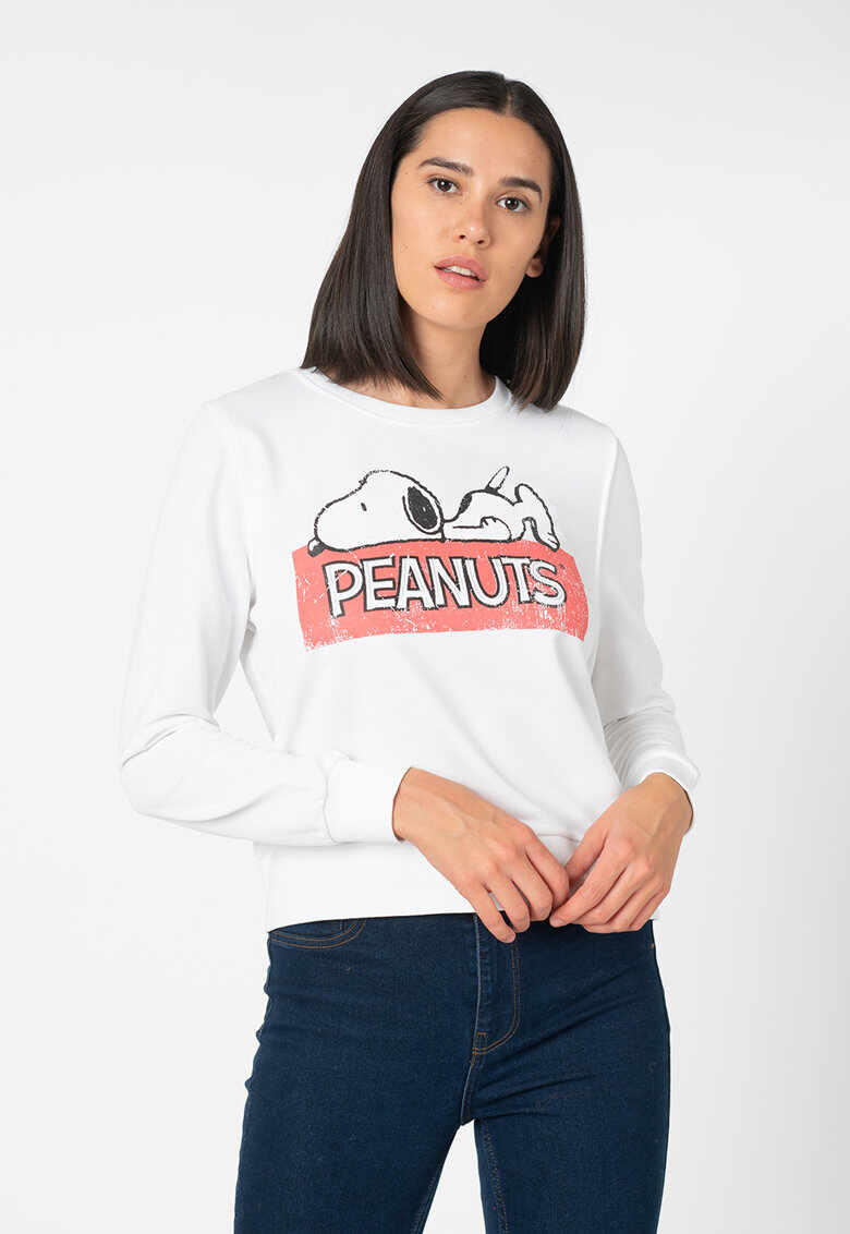 Bluza sport cu decolteu la baza gatului si imprimeu grafic Peanuts