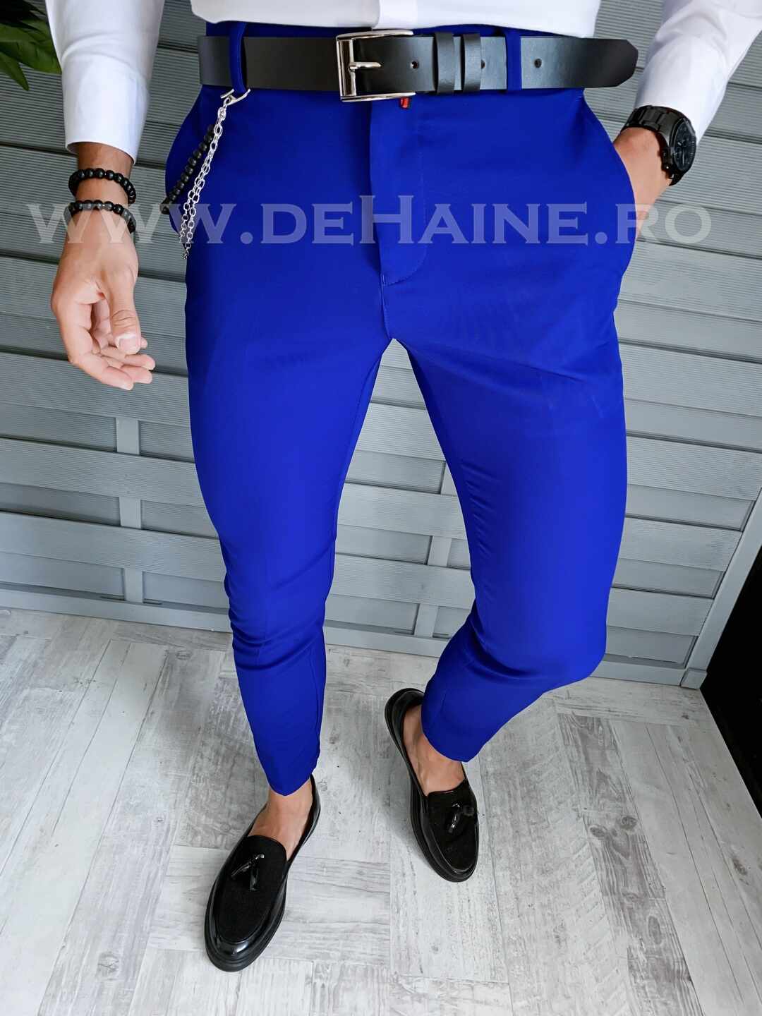 Pantaloni barbati eleganti albastri B1544 /Z