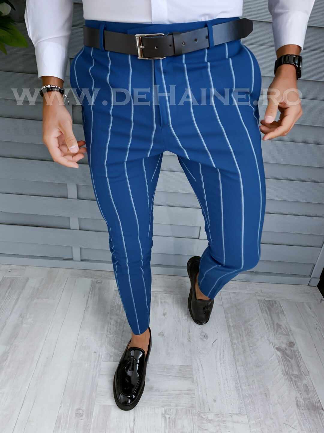 Pantaloni barbati eleganti albastri B1874 *