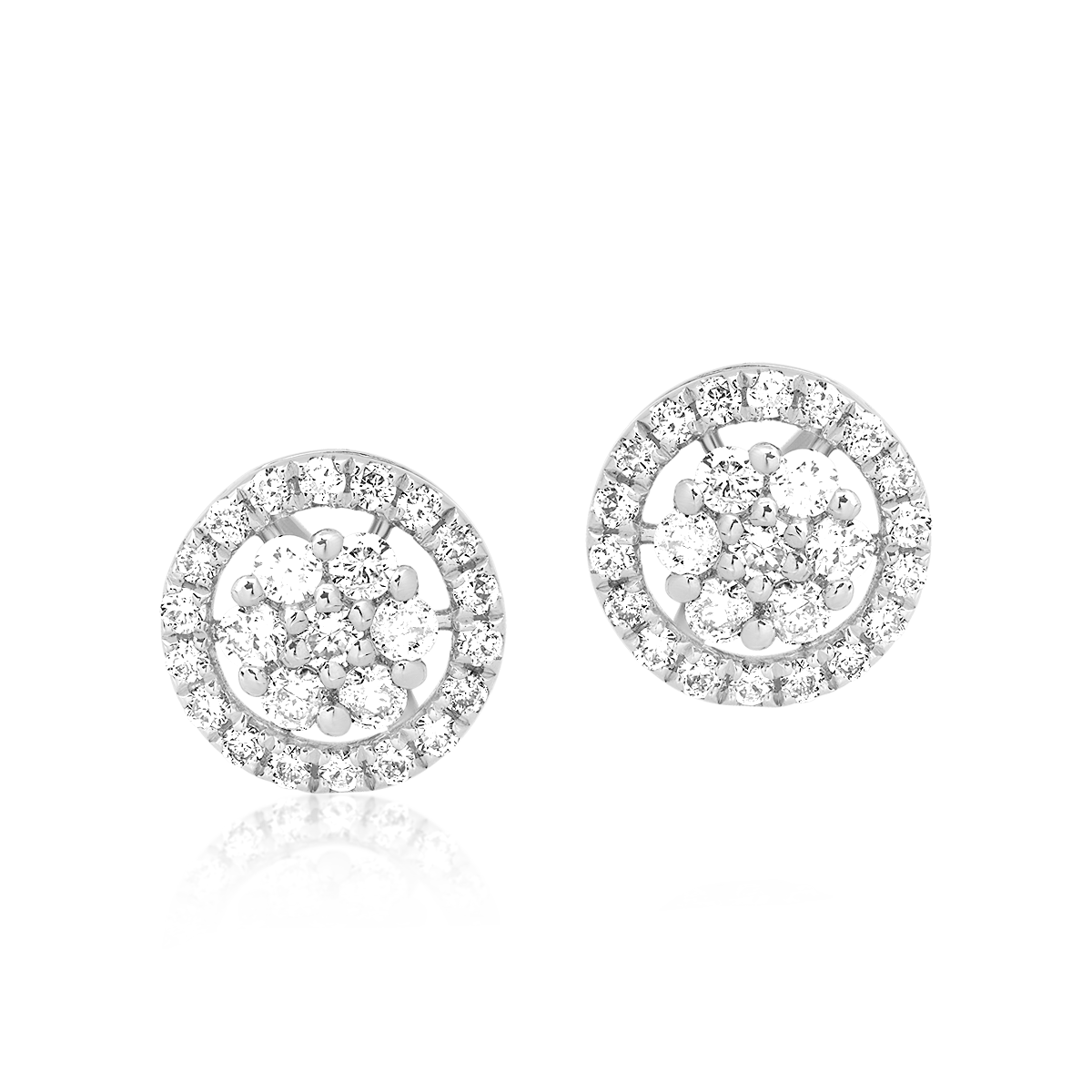 Cercei din aur alb de 14k cu diamante de 0.27ct