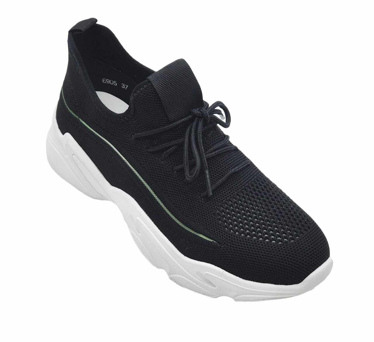 Pantofi sport dama, marca Feeling, culoare negru, din material textil, cod 6905-YLW