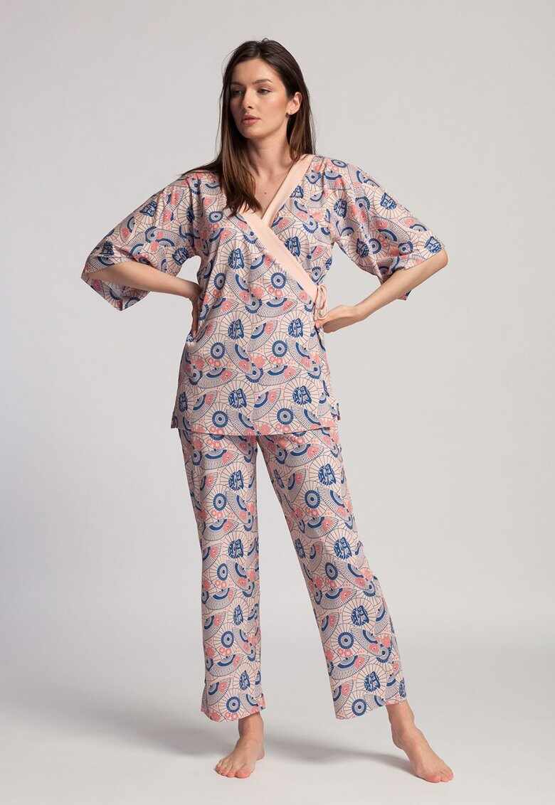 Pijama cu imprimeu si maneci scurte Japan