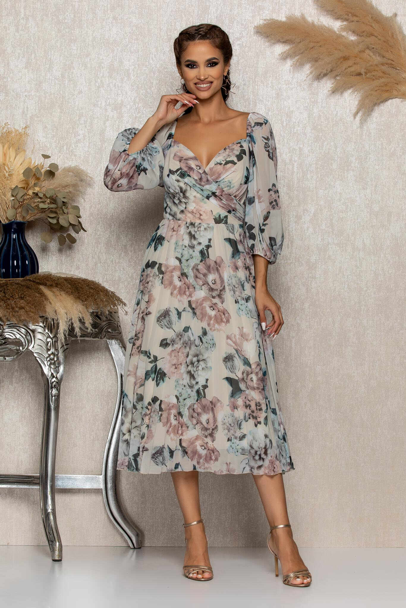 Rochie Tiffany Nude Floral