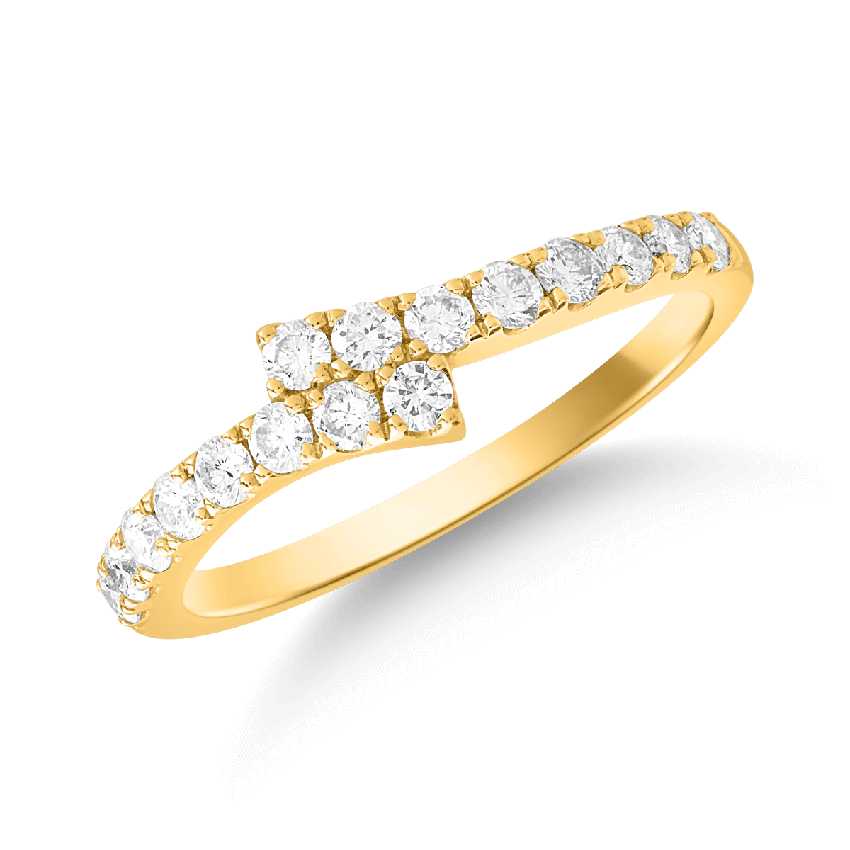 Inel din aur galben de 14K cu diamante de 0.34ct