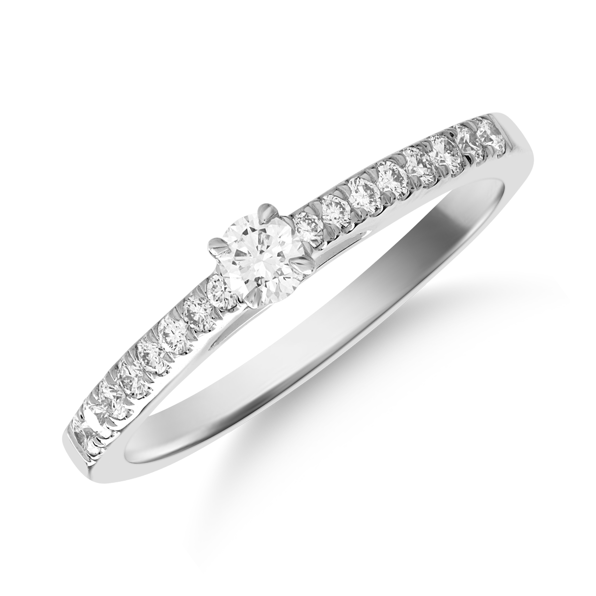 Inel de logodna din aur alb de 18K cu diamant de 0.25ct