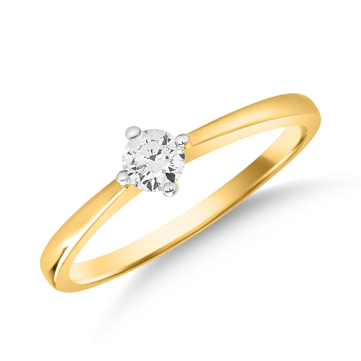 Inel de logodna din aur galben de 18K cu diamant de 0.25ct