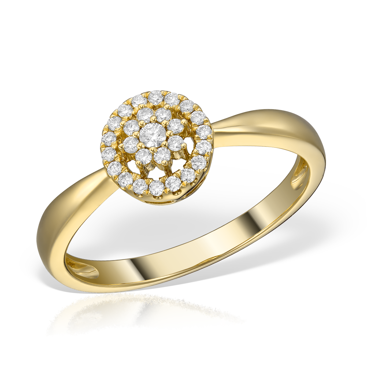 Inel din aur galben de 14K cu diamante de 0.15ct
