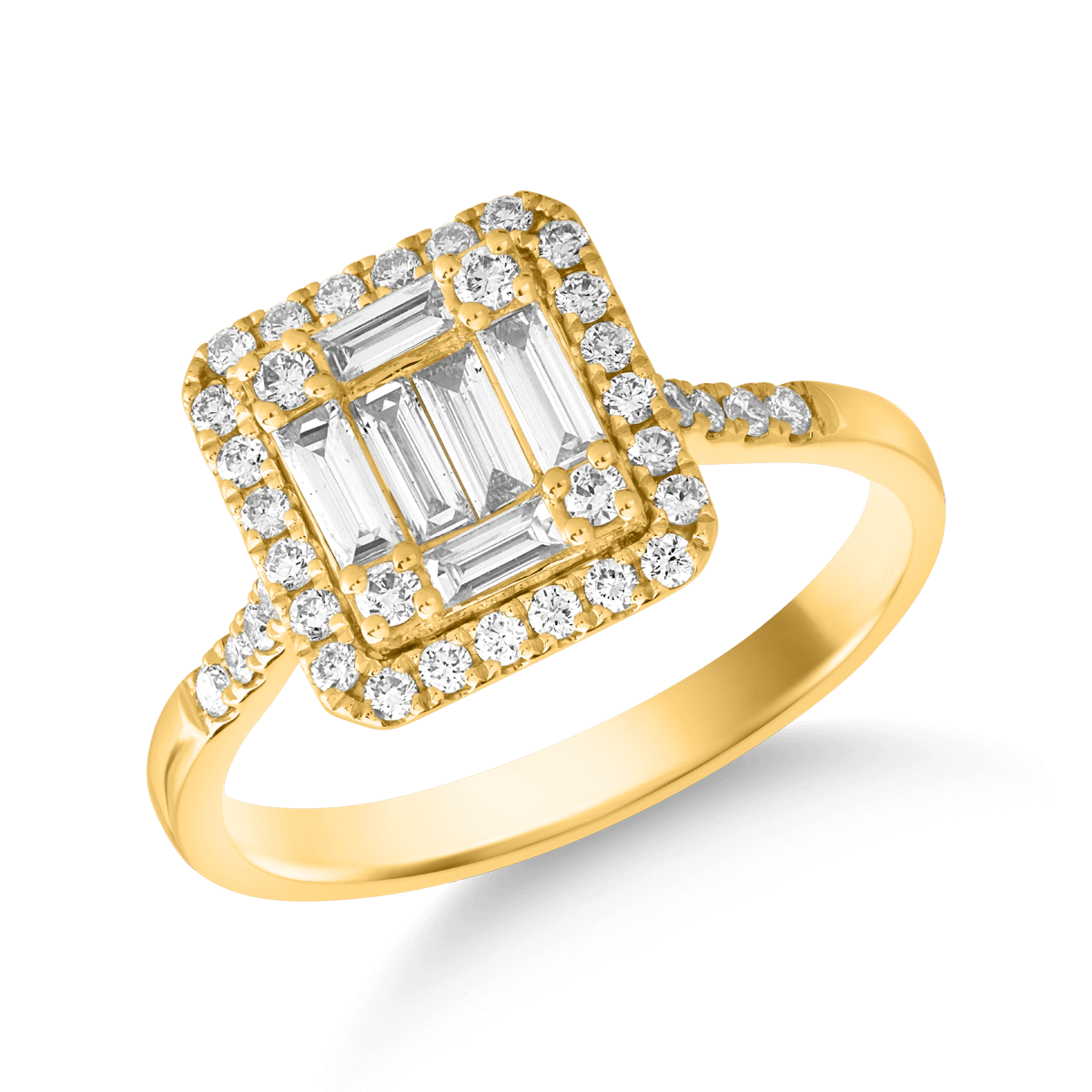 Inel din aur galben de 18K cu diamante de 0.72ct