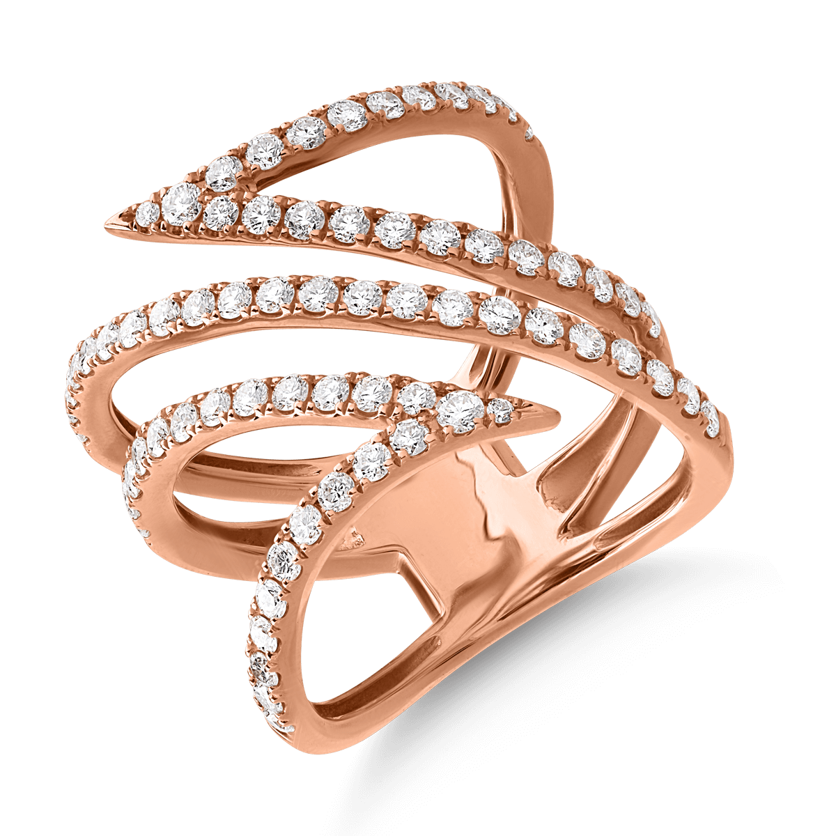 Inel din aur roz de 18K cu diamante de 1.15ct