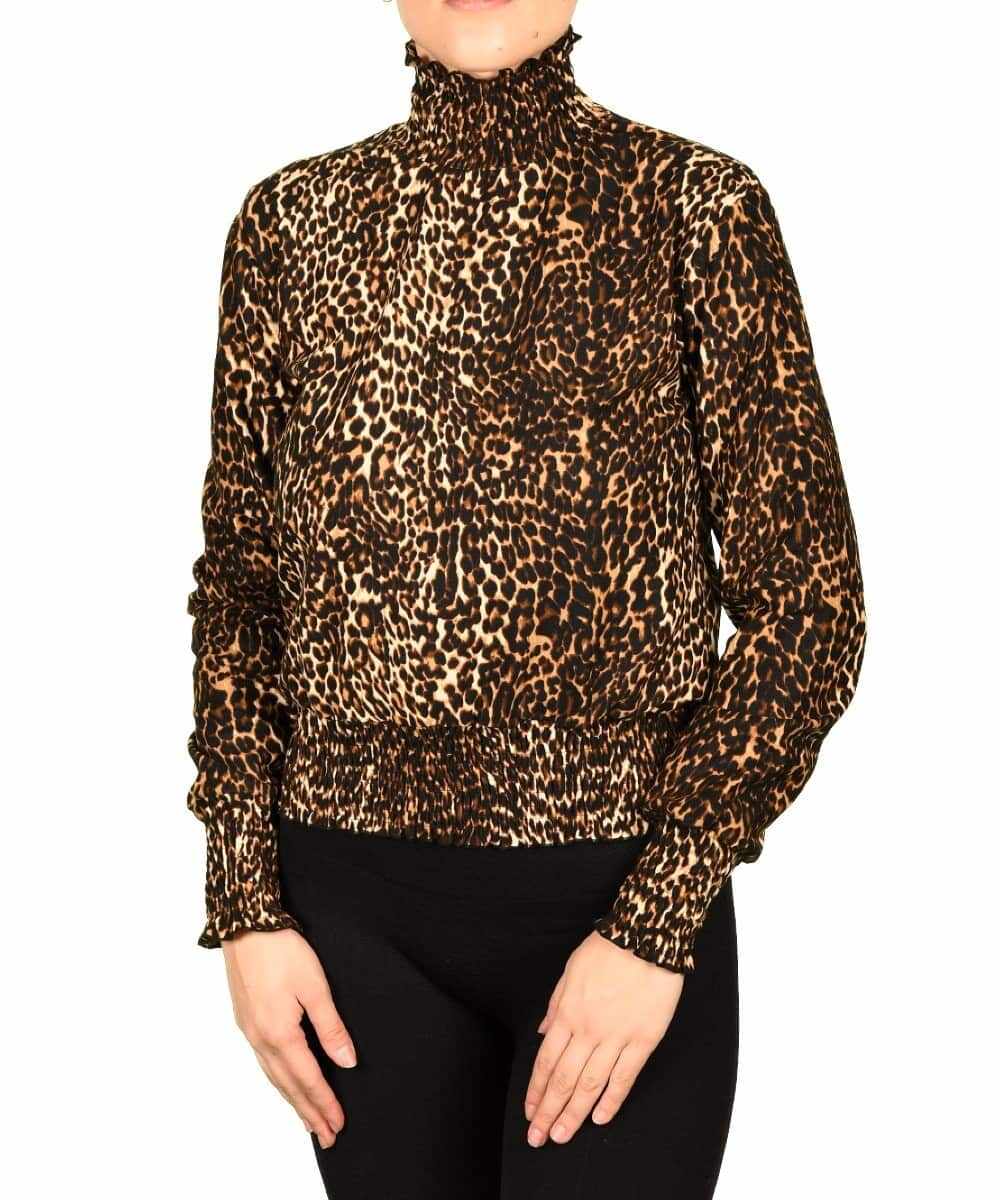 Bluza maro Leopard Print pentru dama - cod 40917