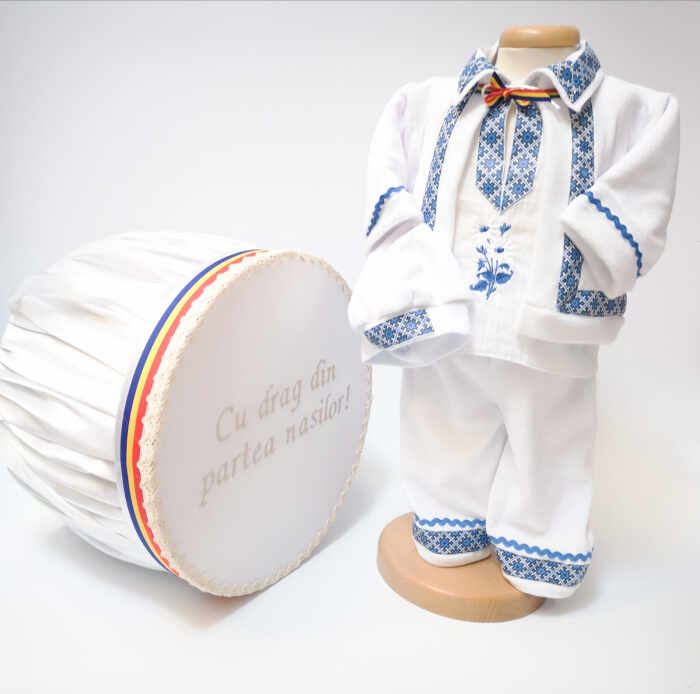 Set Traditional Botez - Costumas baiat Cutie trusou albastru