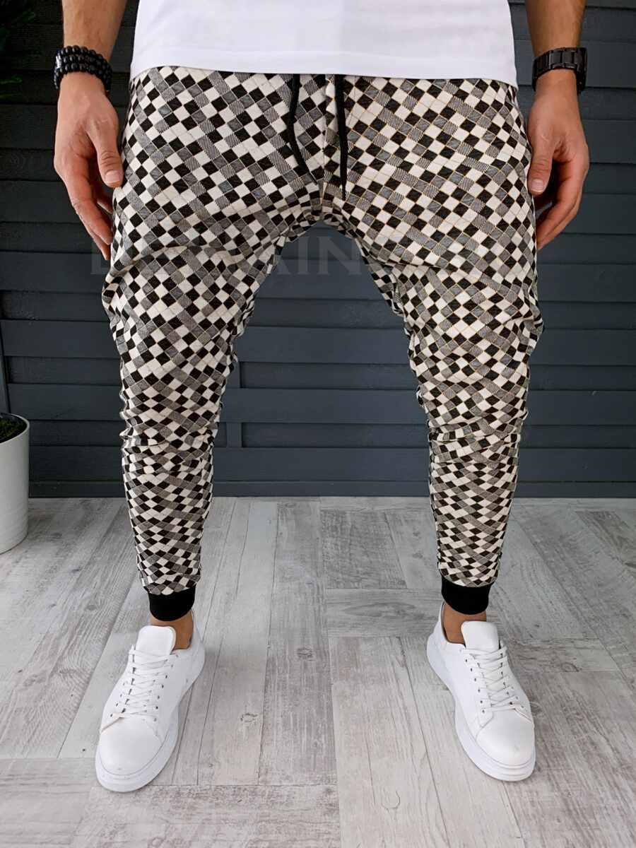 Pantaloni barbati bej in mozaic smart casual ZR P19071 O3-4.3