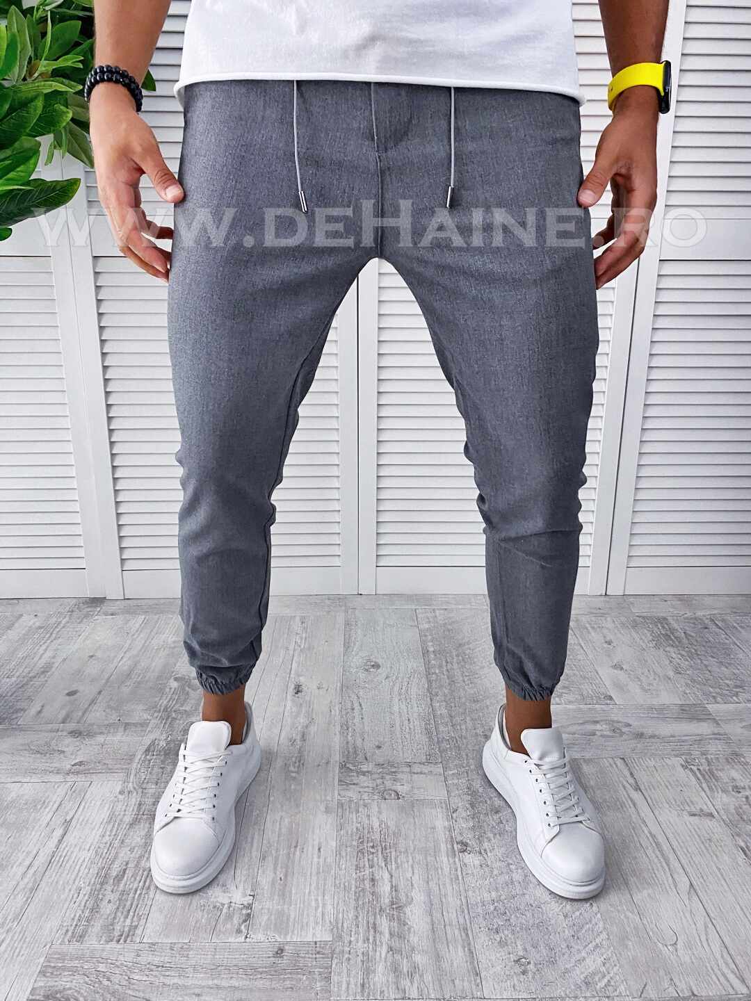 Pantaloni barbati gri inchis smart casual B2497 B3-1/S1