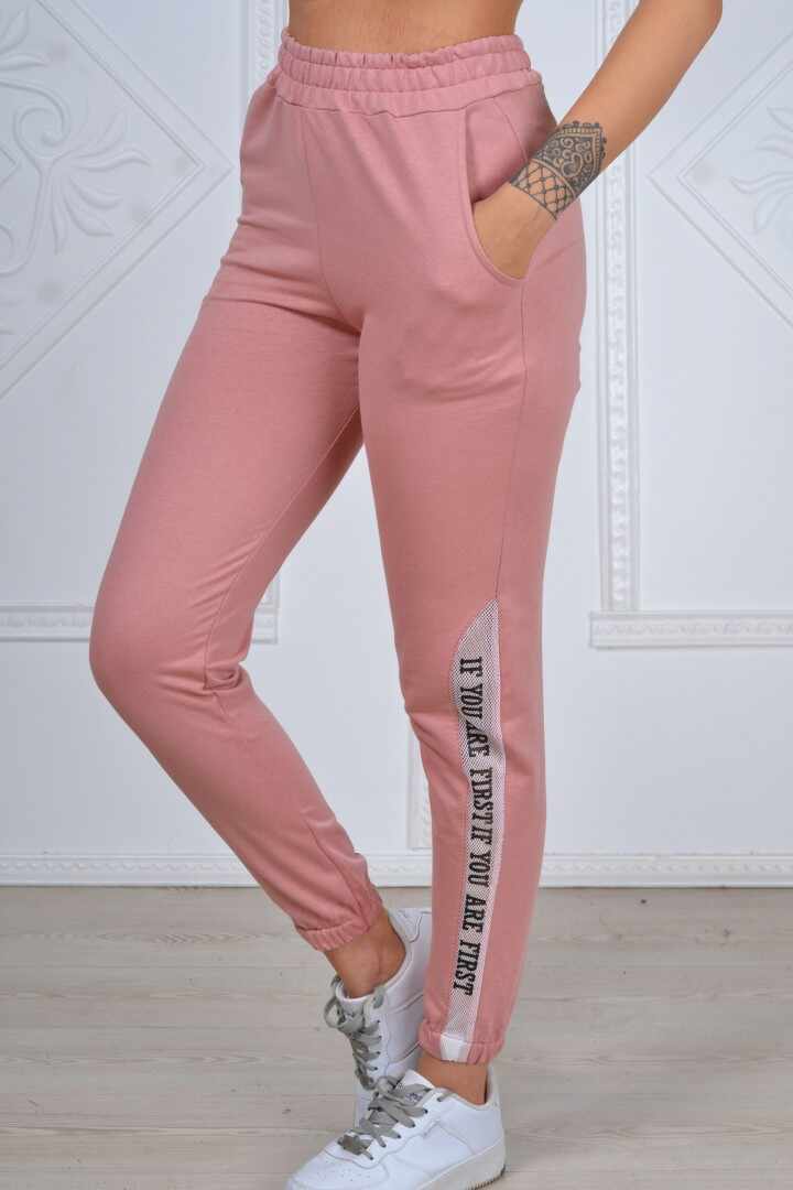 Pantaloni dama casual cu buzunare roz cod : 6651
