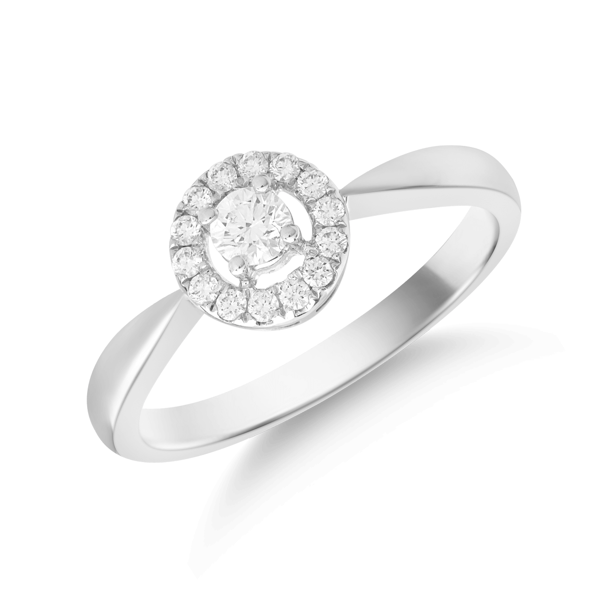 Inel de logodna din aur alb de 18K cu diamante de 0.12ct