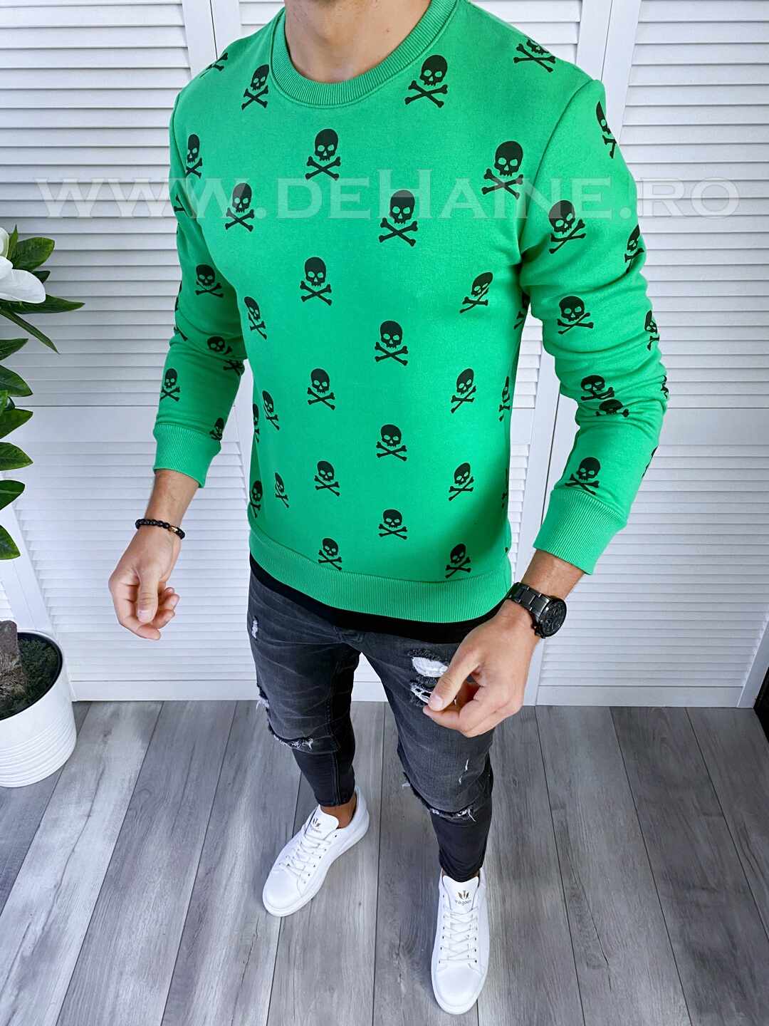 Bluza barbati verde slim fit K244 O3-1.3