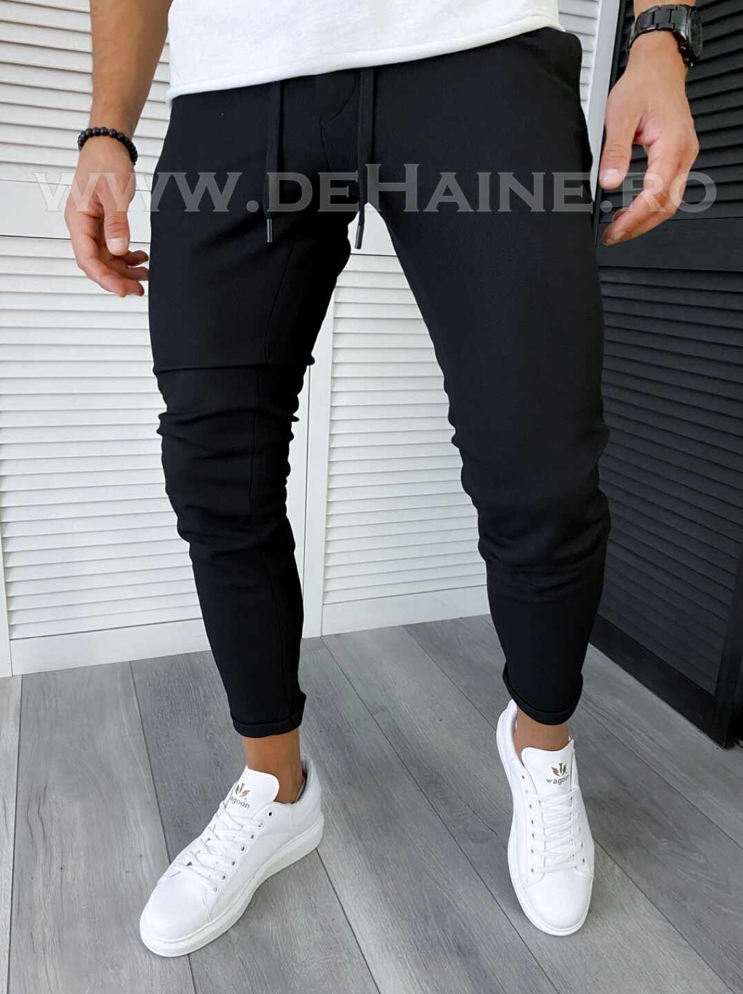 Pantaloni barbati casual negri B6307 B-1 E