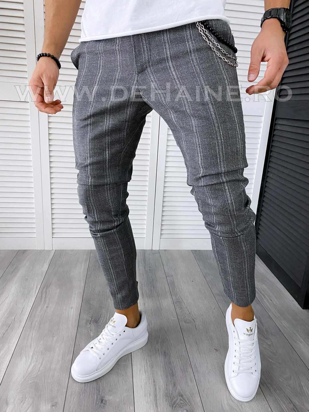 Pantaloni barbati casual regular fit gri B1551 e 