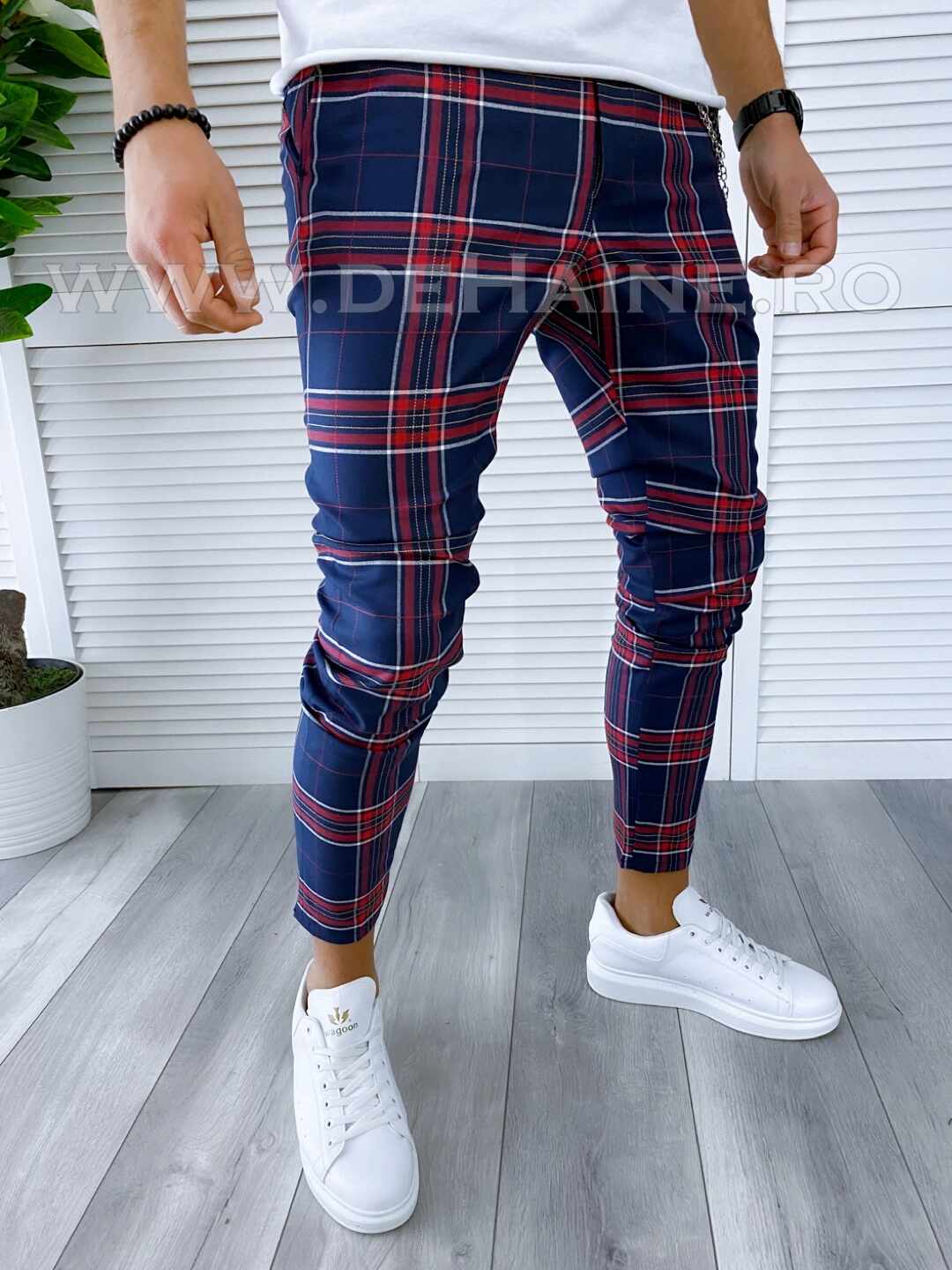 Pantaloni barbati casual regular fit in carouri B1546 E