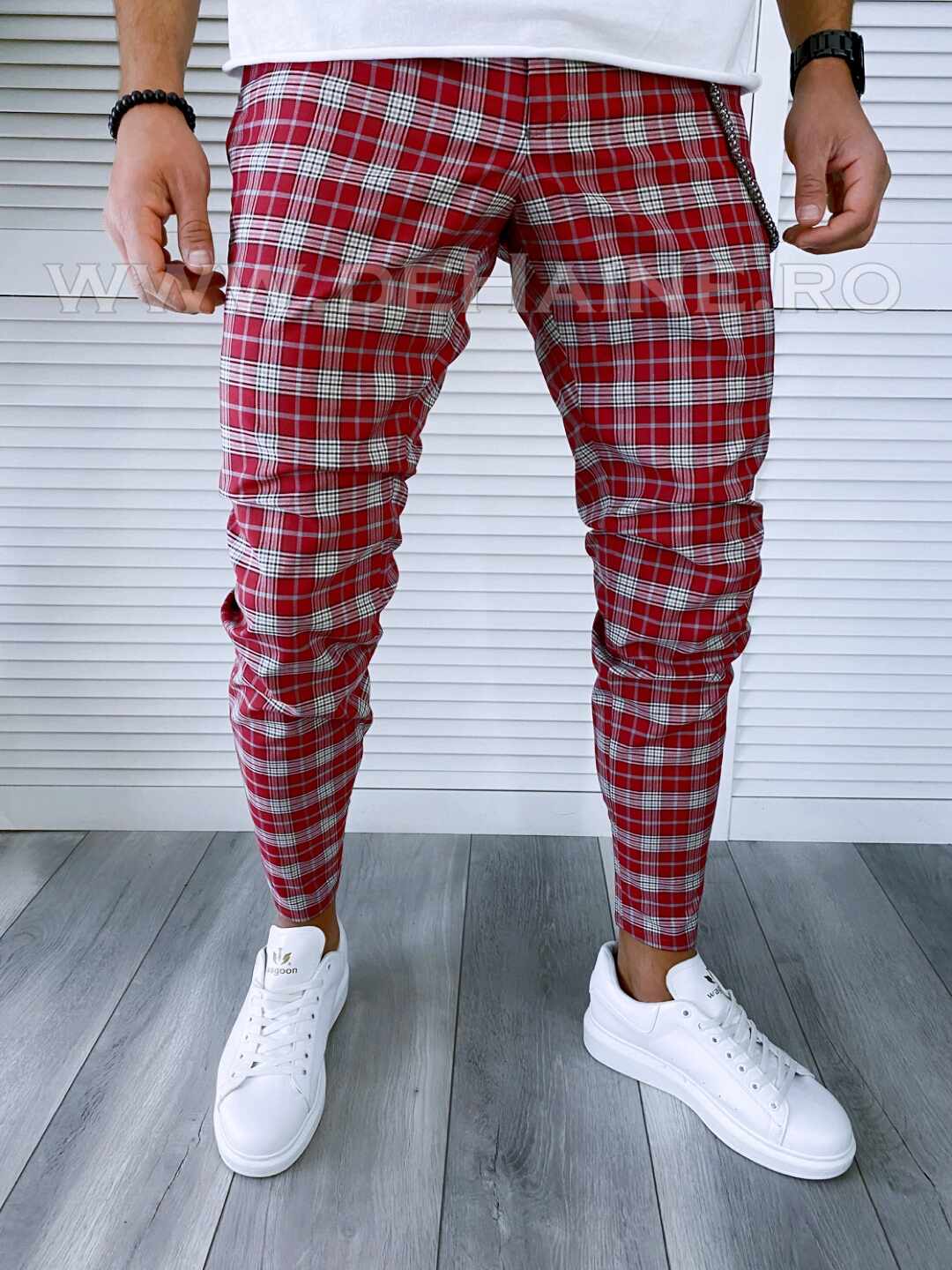 Pantaloni barbati casual regular fit in carouri B1555 E