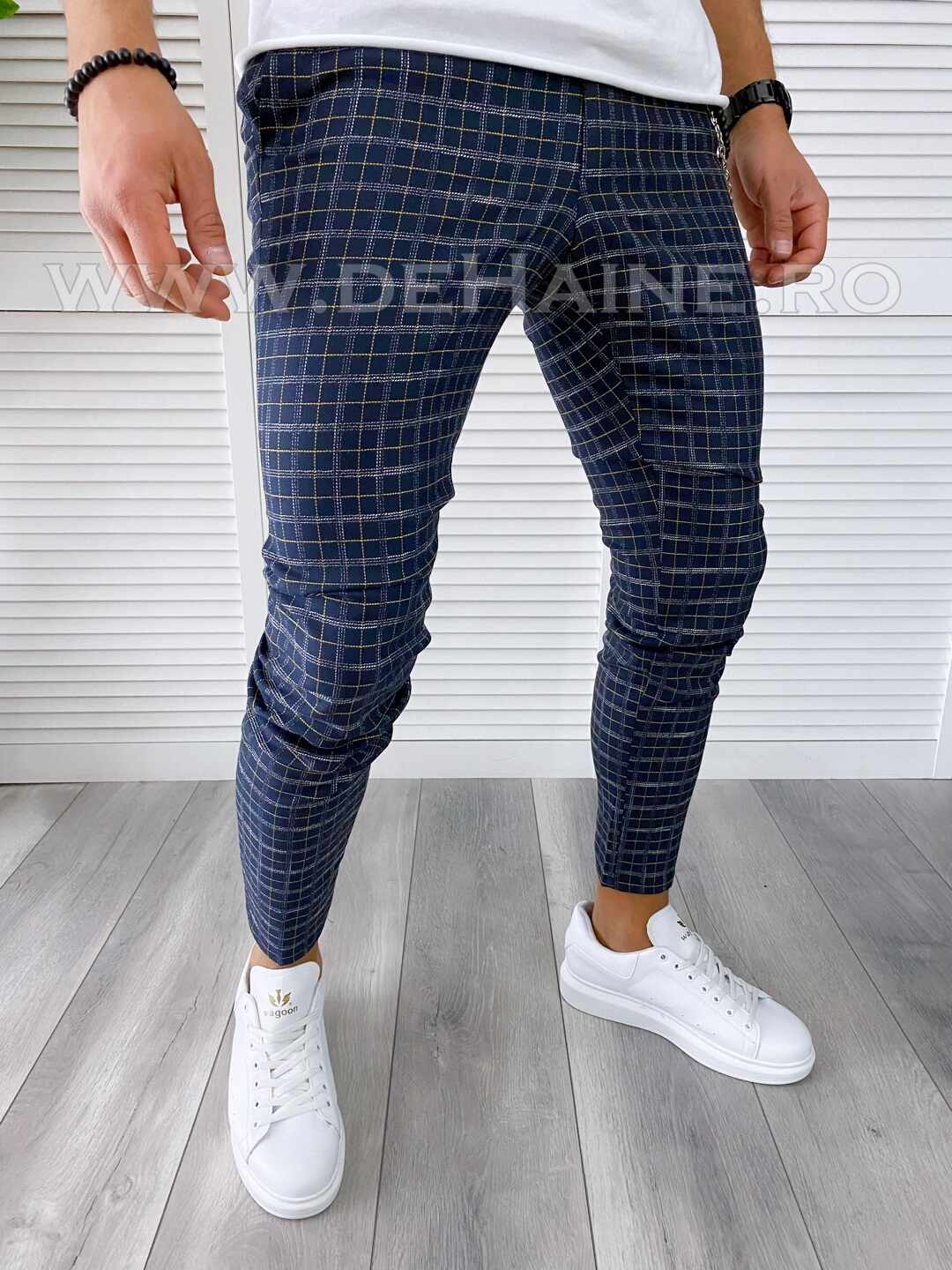 Pantaloni barbati casual regular fit in carouri B1732 e