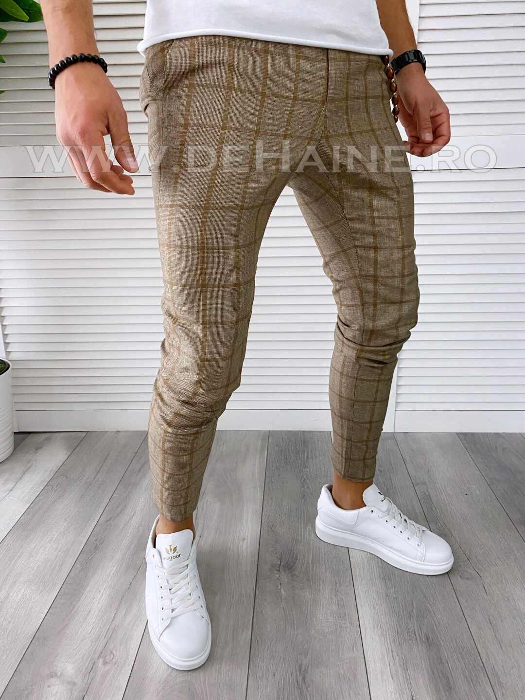 Pantaloni barbati casual regular fit in carouri B1733 e 