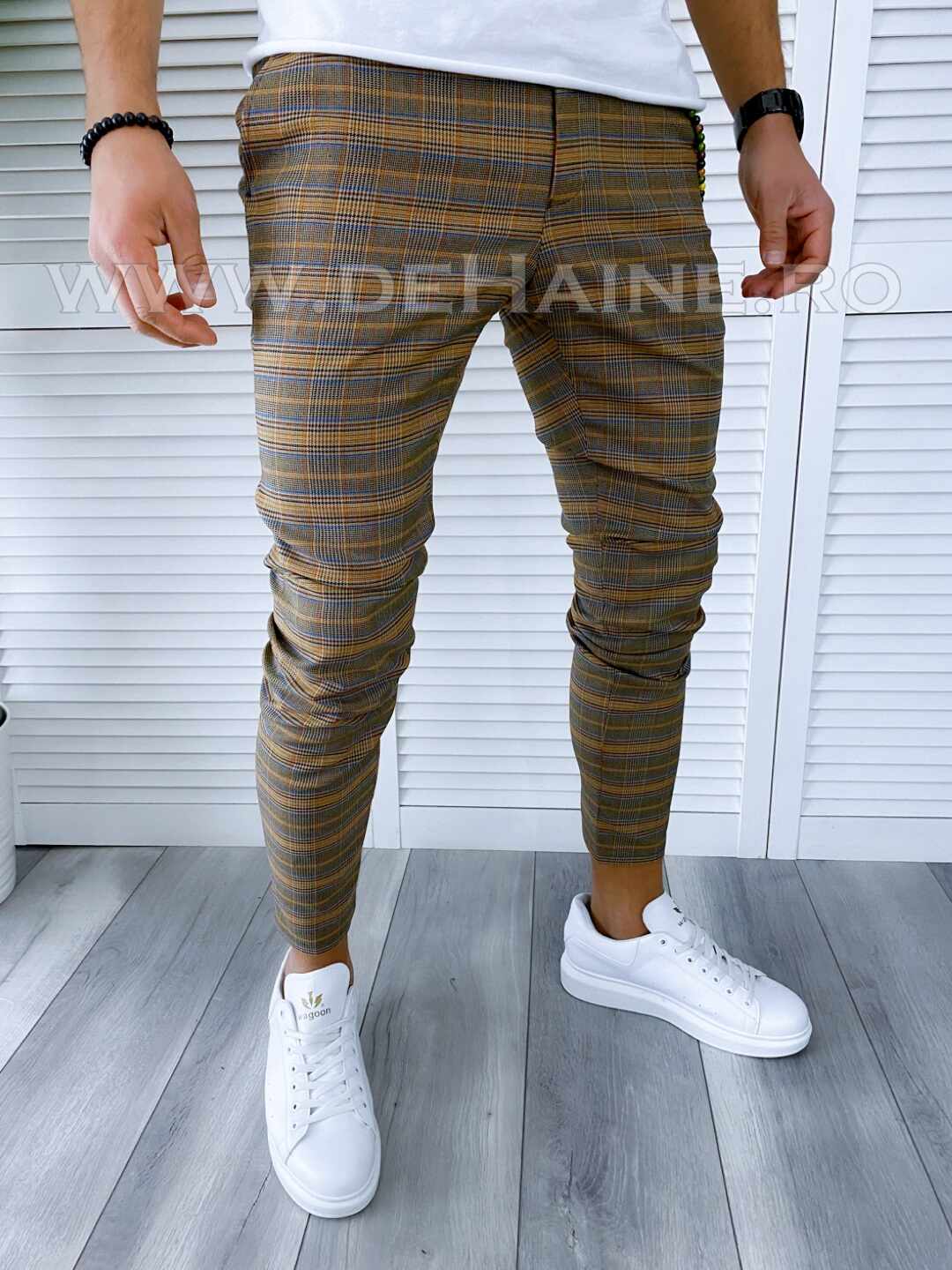 Pantaloni barbati casual regular fit in carouri B1740 E