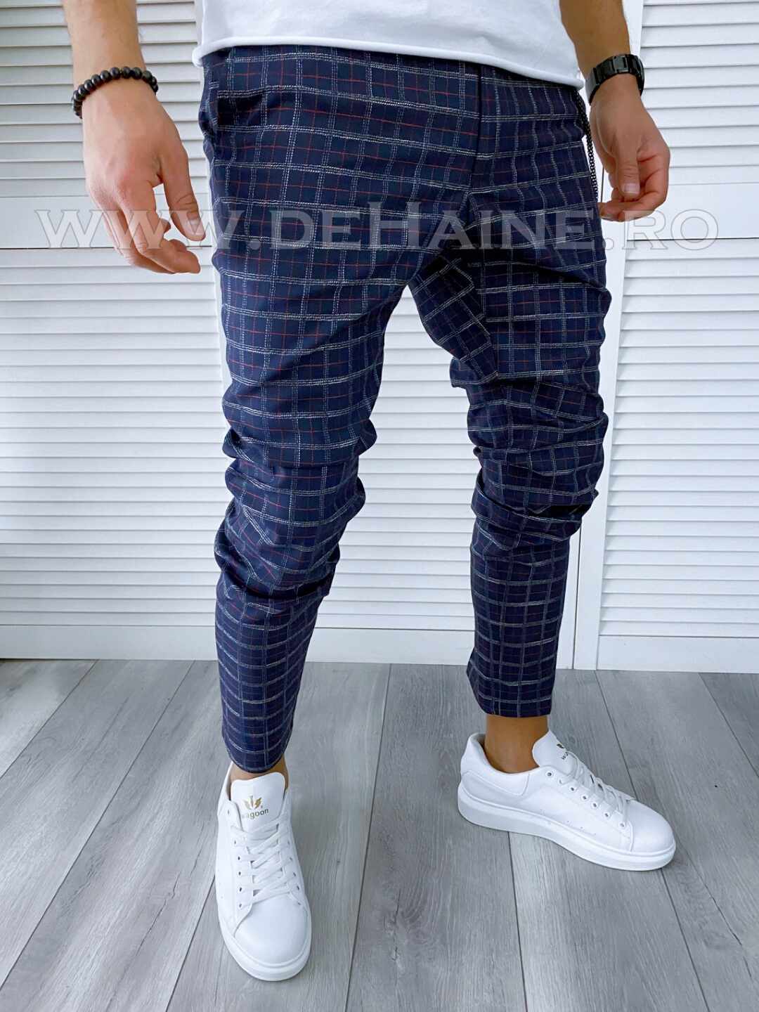 Pantaloni barbati casual regular fit in carouri B1747 E