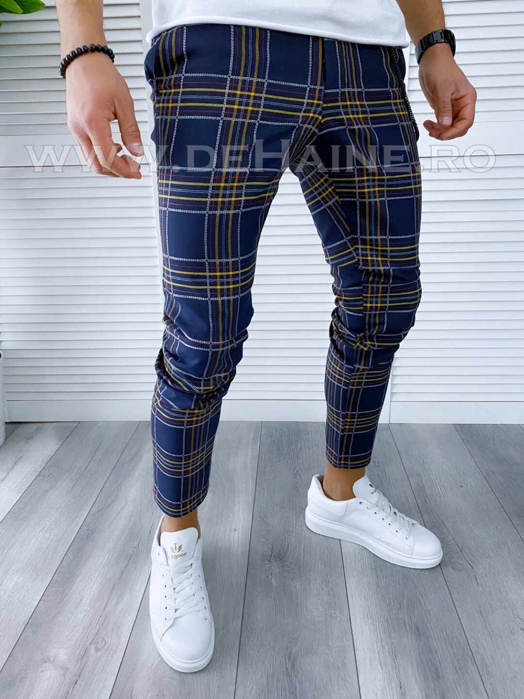 Pantaloni barbati casual regular fit in carouri B1749 E