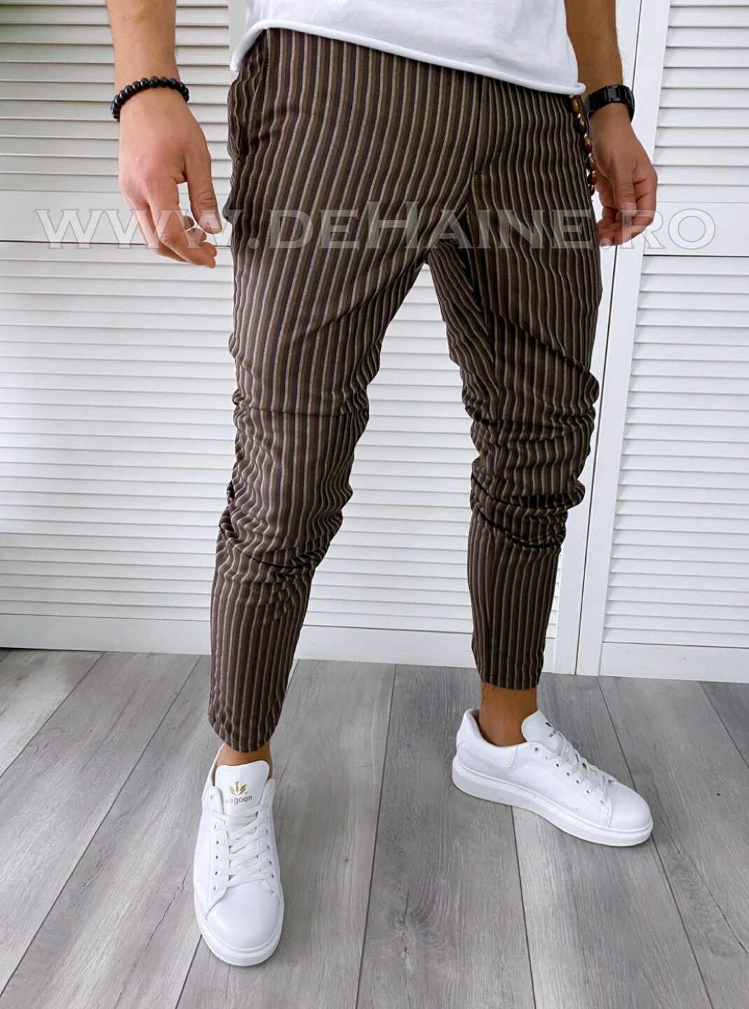 Pantaloni barbati casual regular fit maro B1749 E