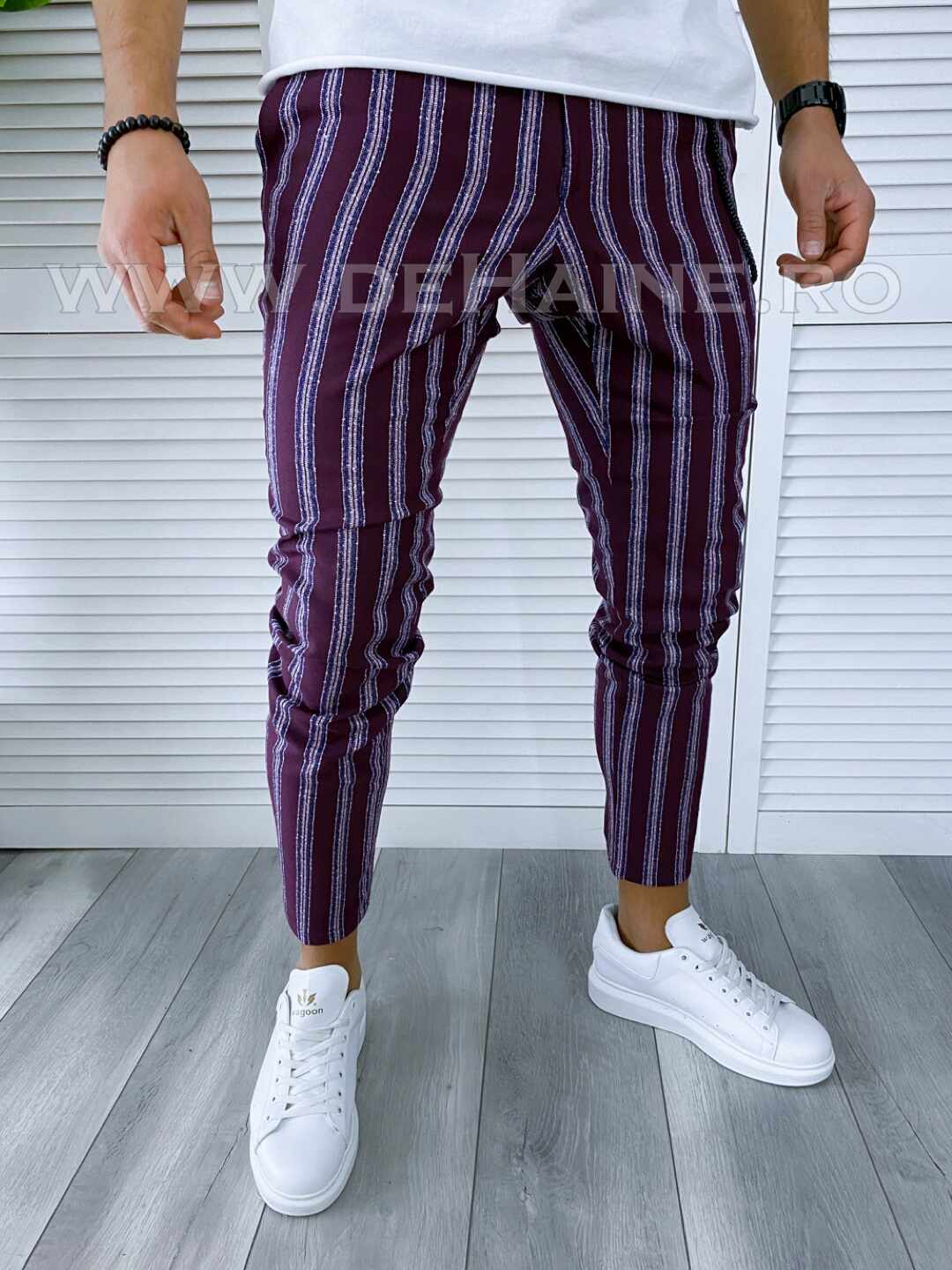 Pantaloni barbati casual regular fit violet B1556 e