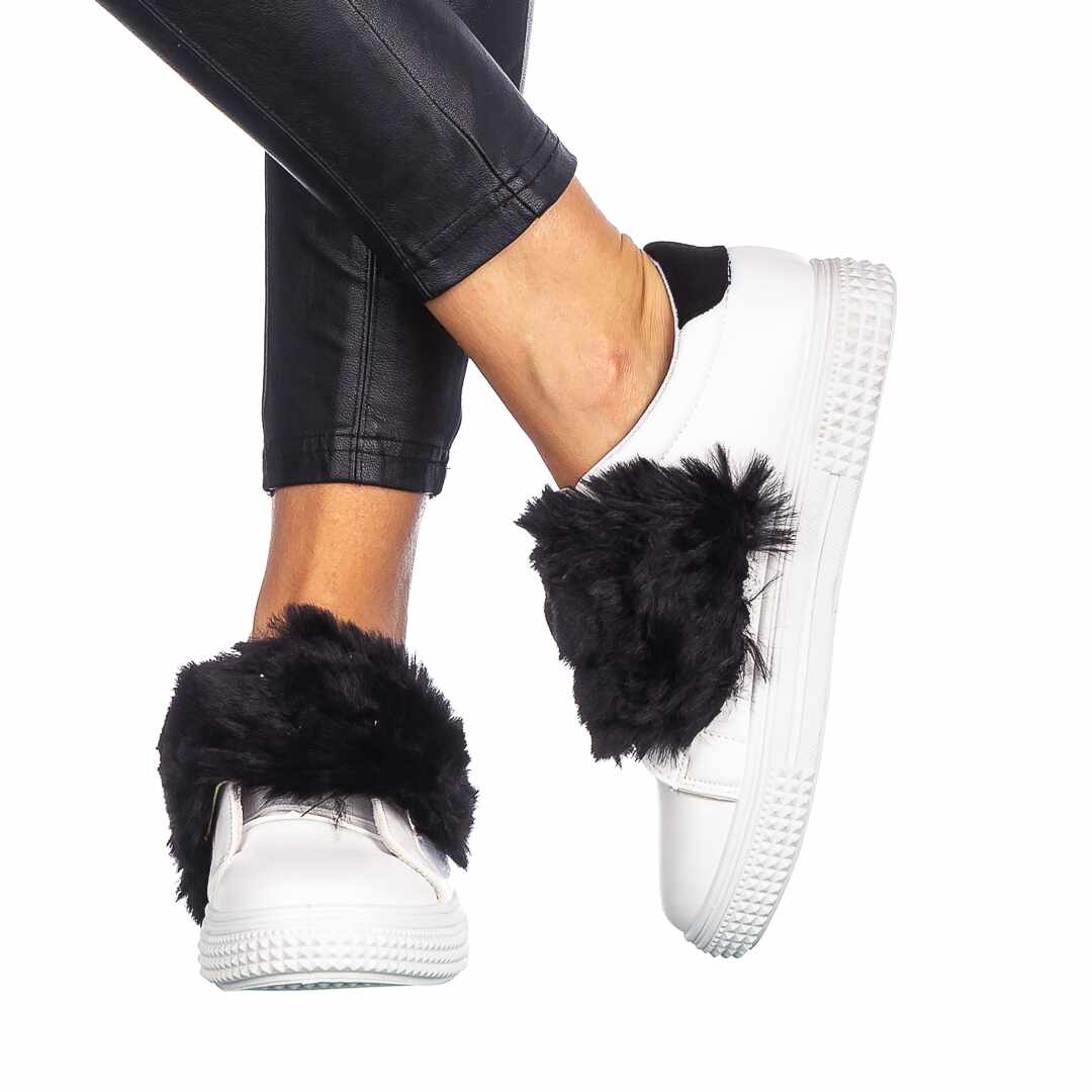 Pantofi sport dama Alsana albi cu negru