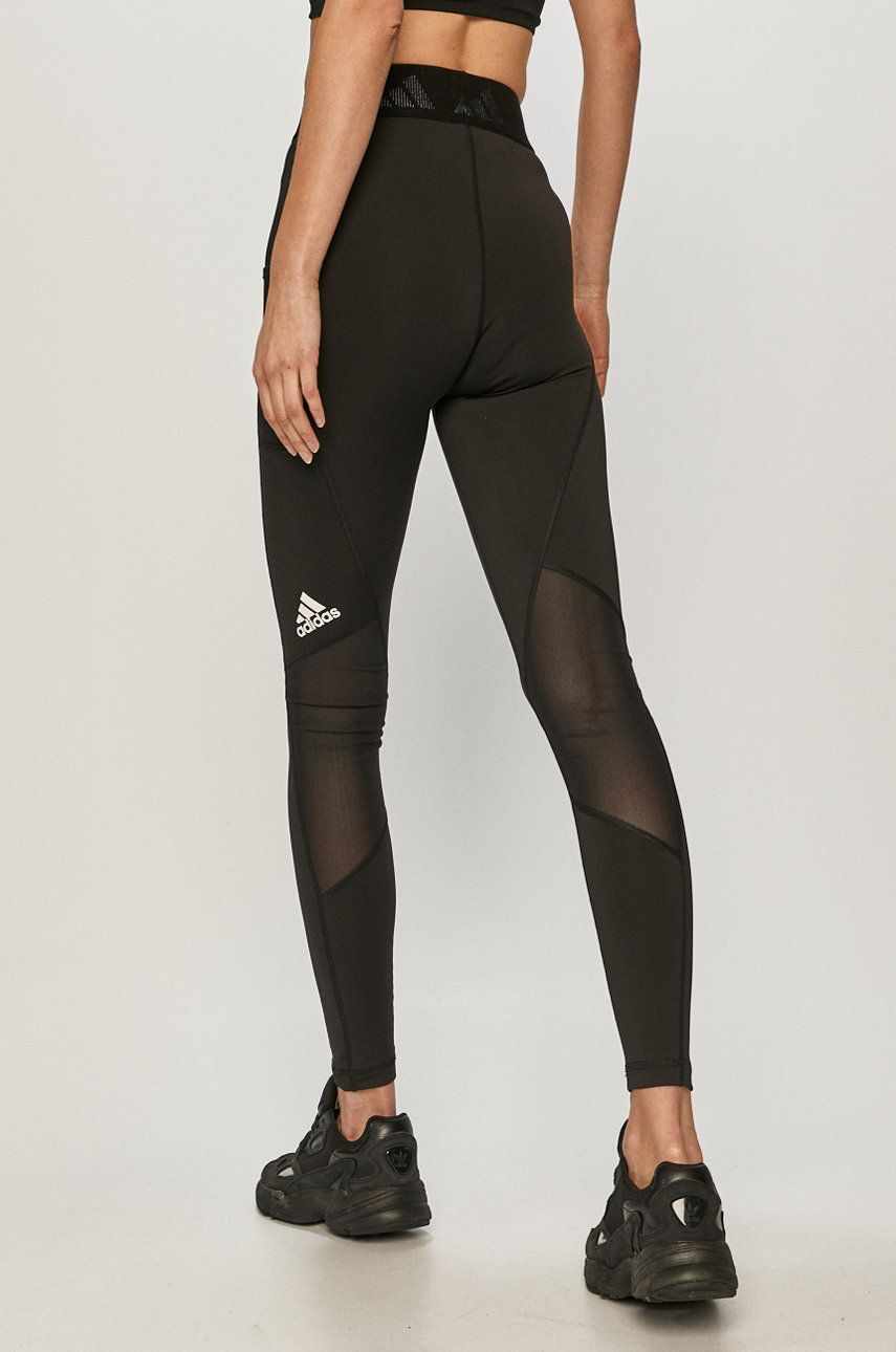 adidas Performance leggins de antrenament femei, culoarea negru, neted