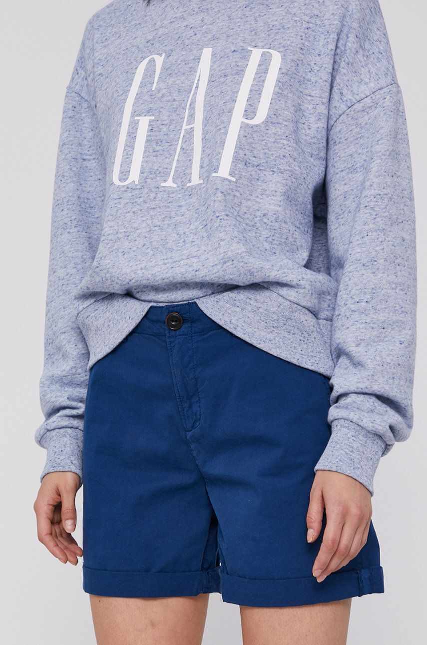 Pepe Jeans Pantaloni scurți Junie femei, culoarea albastru marin, material neted, medium waist