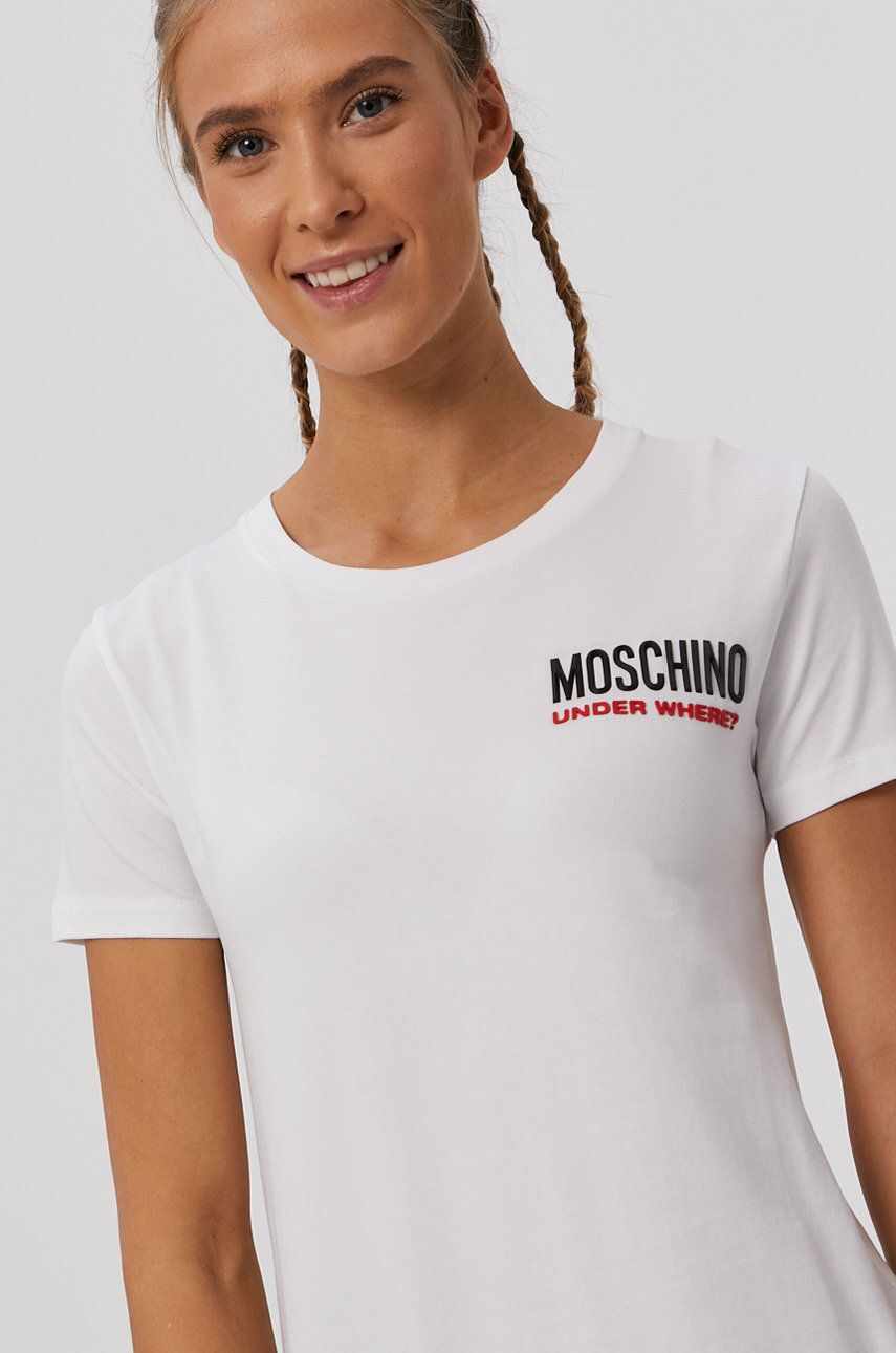 Moschino Underwear Tricou femei, culoarea alb