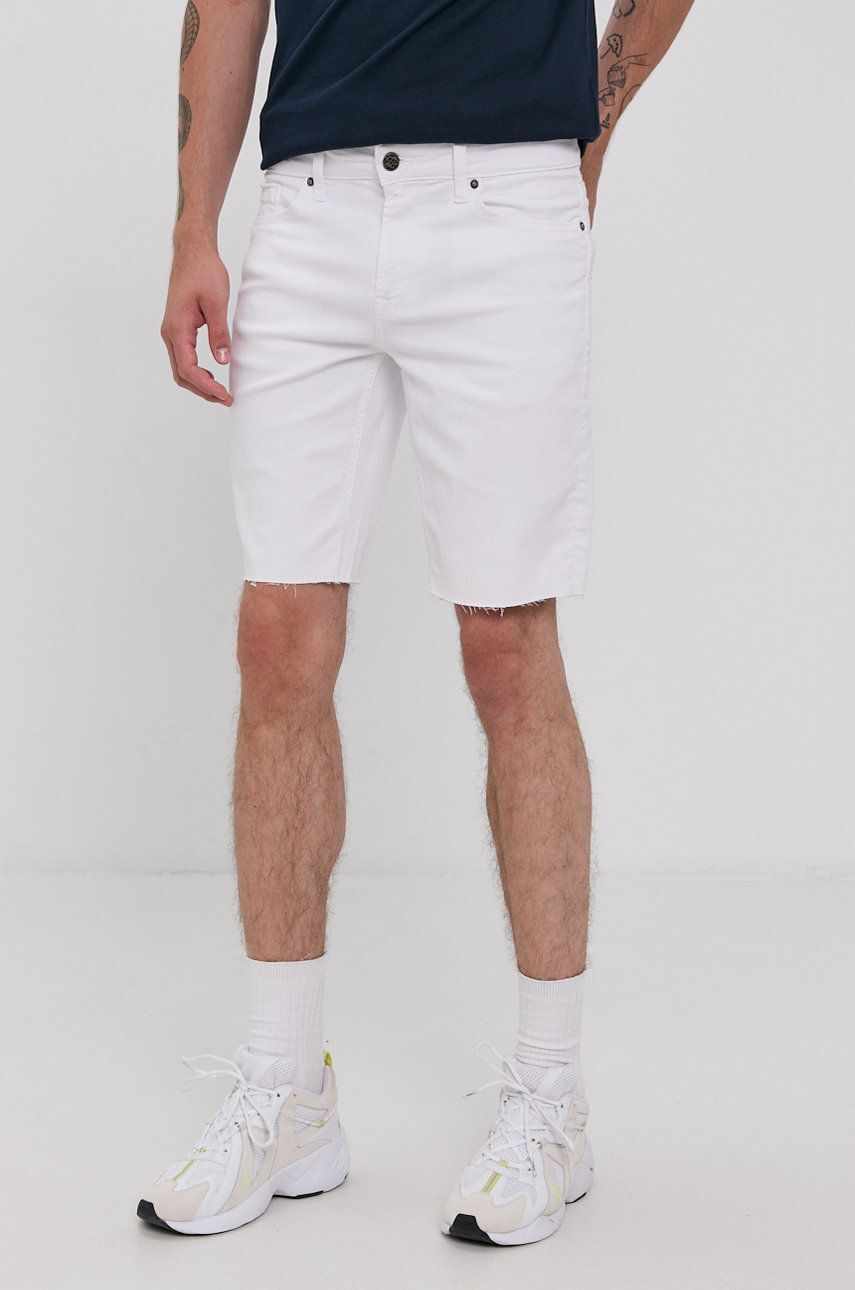 Only & Sons Pantaloni scurți jeans bărbați, culoarea alb