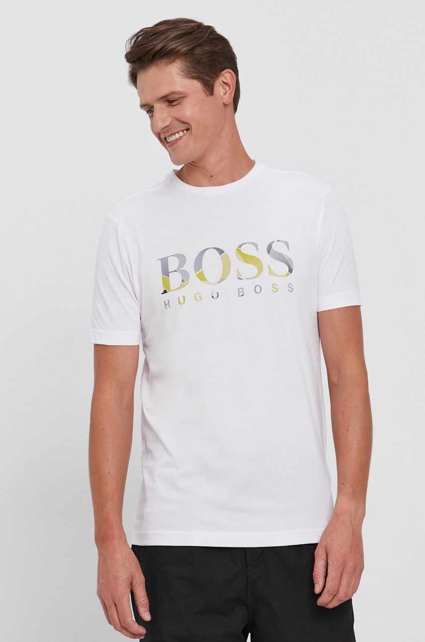 Boss Tricou din bumbac Boss Athleisure (2-pack) culoarea alb, cu imprimeu