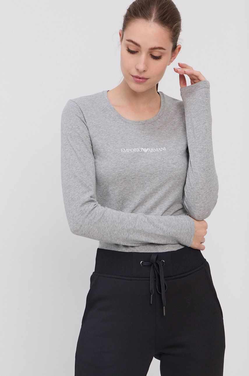 Emporio Armani Underwear Longsleeve femei, culoarea gri