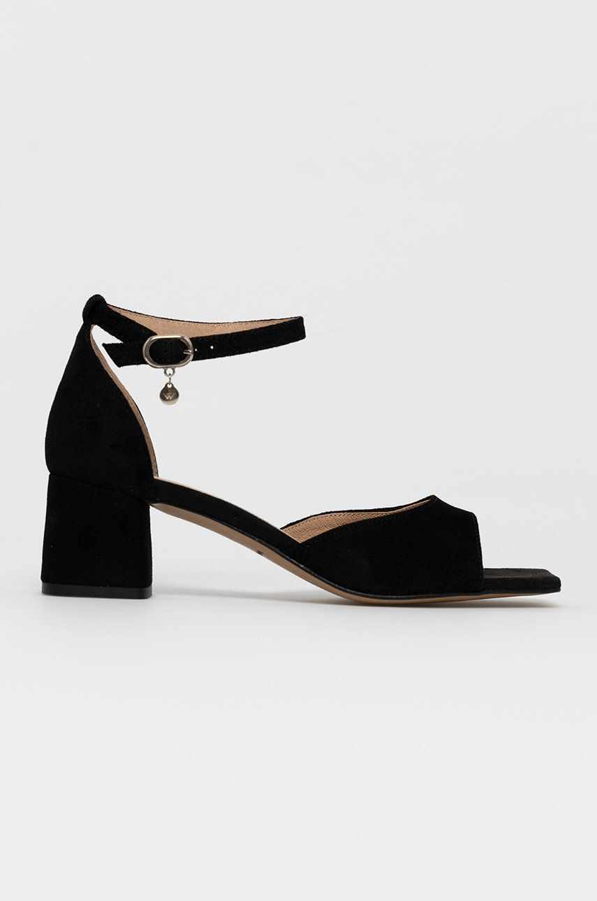 Wojas Sandale din piele întoarsă culoarea negru